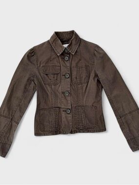 Charlotte Russe Brown Button-Front Jean Jacket